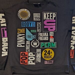 Bruno Mars 24K Magic World Tour Crewneck Sweatshirt Black‎ Sz Medium